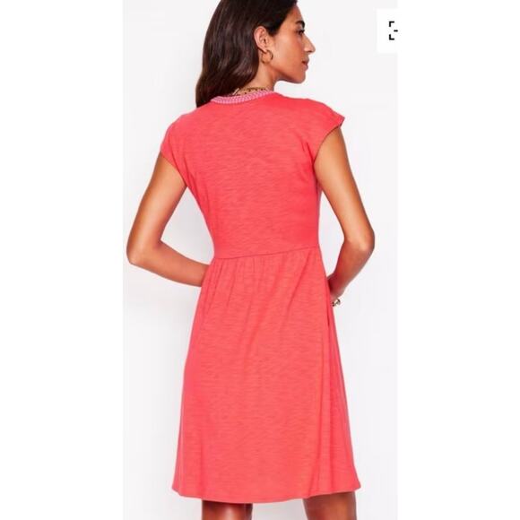 Boden Chloe Embroidered Short Dress in size 12. Brand new never worn. Jam Red - Picture 2 of 10
